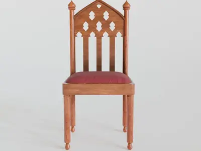 Medieval chair 3d model  Free low-poly 3D model