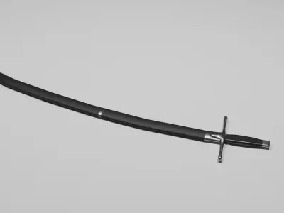 Saber samurai sword Low-poly 3D model