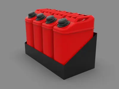 Red Plastic Gasoline Can Free 3D model