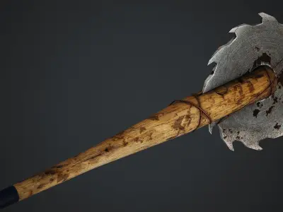 Post Apocalyptic Baseball Bat - Low Poly Game Ready Low-poly 3D model