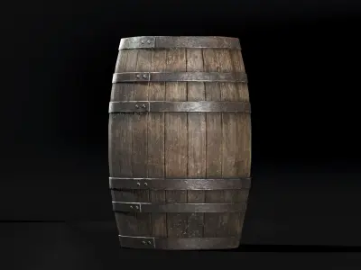 Wooden barrel Low-poly 3D model order