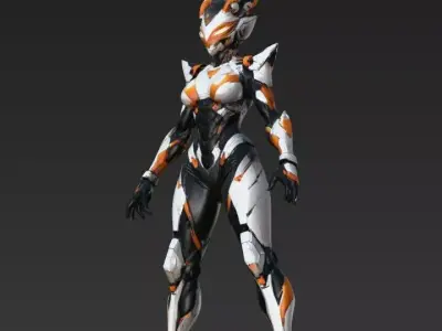 Female Fox Robot 3D model