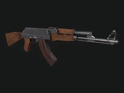 Ak47 Low Poly Model rifle Low-poly 3D model