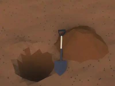 LOW POLY ASSET SHOVEL MODEL - LOWPOLYGONAL Low-poly 3D model