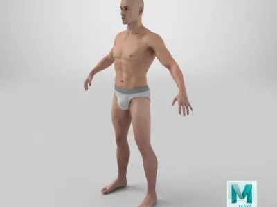Fit Male Human Figure A-pose 3D model