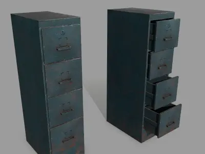 Cabinet metal box Low-poly 3D model purchase