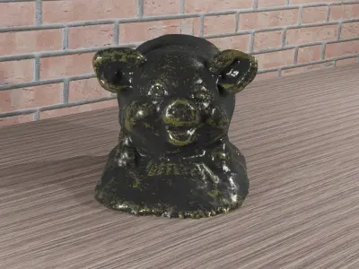 High-resolution Stone - Pig  3D model
