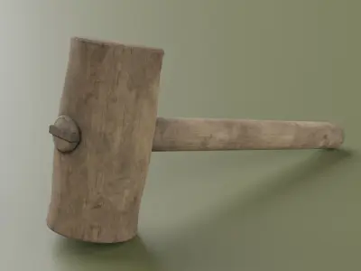 wood hammer Low-poly 3D model purchase