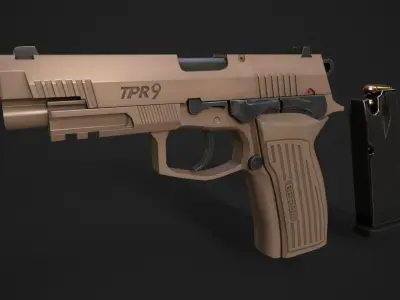 BERSA TPR9 Gun 9mm pistol Low-poly 3D model