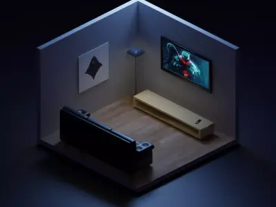 Living room Free low-poly 3D model order