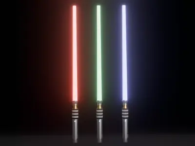 3D lightsaber lowpoly Free low-poly 3D model