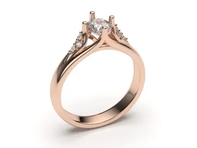 solitaire with ring sizes  8 part S33 3D print model