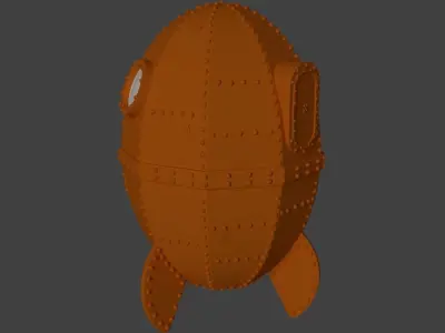Claymation Styled Rocket 3D model