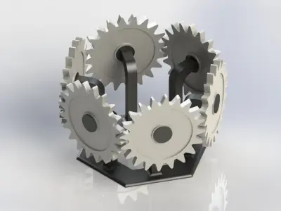 hexagon gear chain Free 3D model