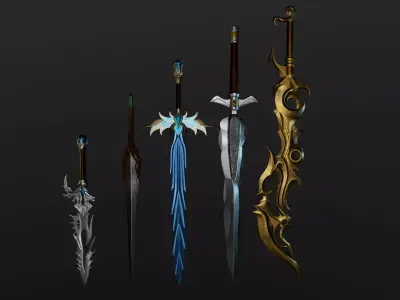 Swords Pack Low-poly 3D model buy