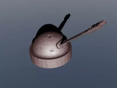 Double-barreled small-caliber gun in the bunker type 3D model