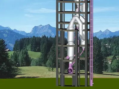 B-Kiln Feed Preheater Calciler-2S-ILC Free 3D model