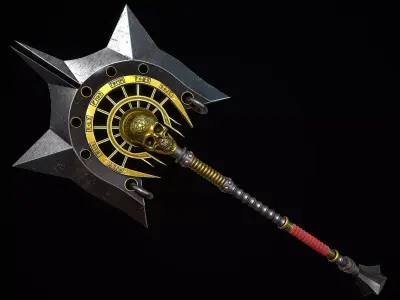 Cursed Battle Axe Low-poly 3D model