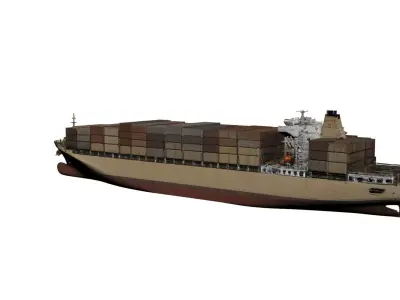 Realistic Container Cargo Ship High Detail Vessel 3D model