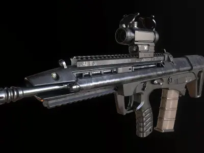 ST Kinetics BR18 Assault Rifle Low-poly 3D model