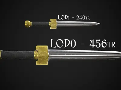 Dagger A4 Low-poly 3D model