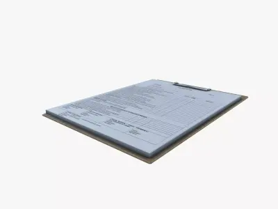 Clip Board Low-poly 3D model