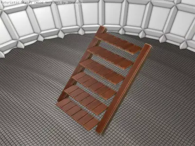 Wood Stairs Construction Element 15  Low-poly 3D model