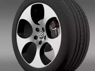 VW Polo GTI 2011 wheel 3D model