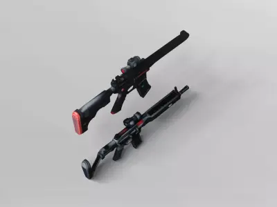 Modern Tactical Assault Rifle 3D Model 3D model purchase