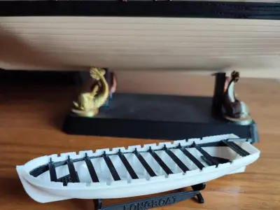 Longboat 100 Scale  3D Printable Model for Ship Dioramas 3D model