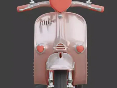 Stylized 3D Valentine   Motorcycle Model Low-poly 3D model