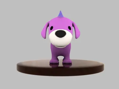 dog 3d model Unidog Low-poly 3D model