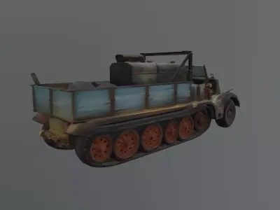 destroyed halftrack 3D model