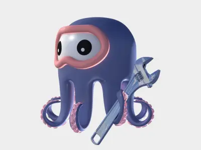 Cartoon Octopus 3D model purchase