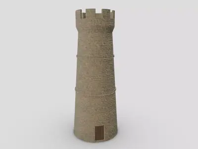 Medieval Castle Module 01 Low Poly PBR Realistic Low-poly 3D model