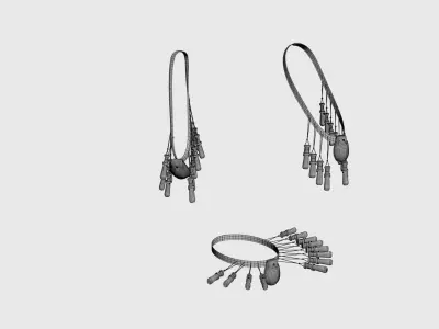 Historic 16th century bandolier Low-poly 3D model