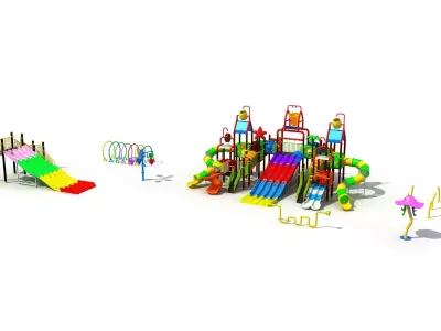 Kids outdoor commercial play structure 3D model 3D model 28