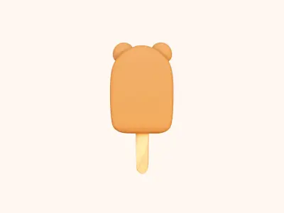 LowPoly Kawaii Bear Ice Cream Low-poly 3D model