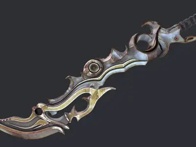 Fantasy Sword 3 3D Model Low-poly 3D model