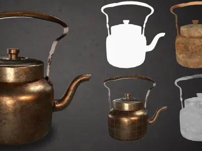 Indian Bronze kettle  Low-poly 3D model