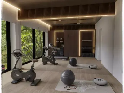 Mini GYM Blender Scene Free 3D model