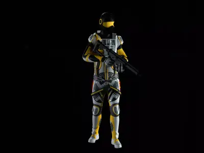 Robot Soldier - Assault Soldier Low-poly 3D model purchase