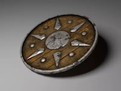 old wood Shield  Low-poly 3D model