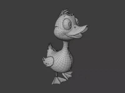 Cartoon Duck 3D Model Low-poly 3D model