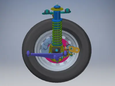 off-road vehicle suspension steering  Low-poly 3D model