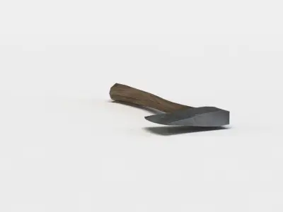 Wooden axe Low-poly 3D model order