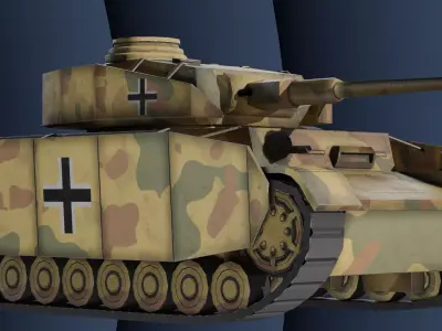 Panzer 4 - PzKpfw IV - WW2 Tank Low poly 3D model Low-poly 3D model