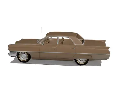 1960s Cadillac Sedan DeVille Classic American Luxury Sedan 3D model