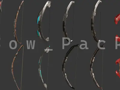 Bow Pack Low-poly 3D model