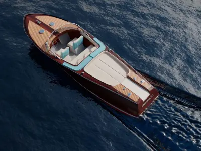 Riva Aquarama Lamborghini model Low-poly 3D model